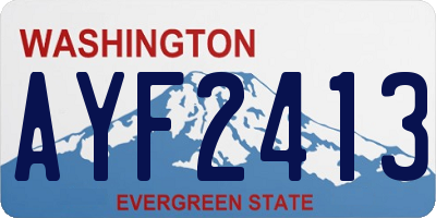 WA license plate AYF2413