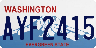 WA license plate AYF2415