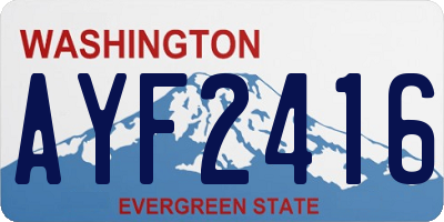 WA license plate AYF2416