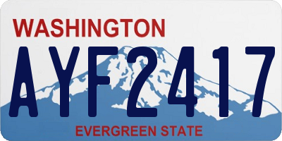 WA license plate AYF2417