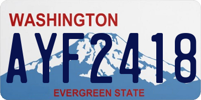 WA license plate AYF2418