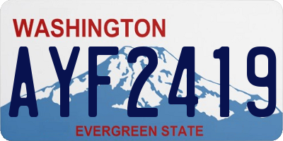 WA license plate AYF2419