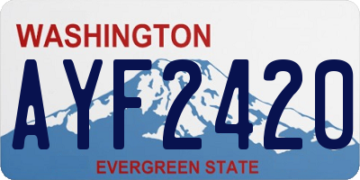 WA license plate AYF2420
