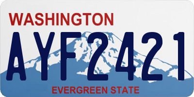 WA license plate AYF2421