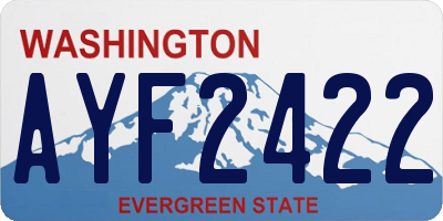 WA license plate AYF2422