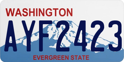 WA license plate AYF2423