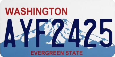 WA license plate AYF2425