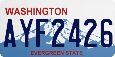 WA license plate AYF2426