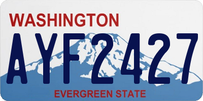 WA license plate AYF2427