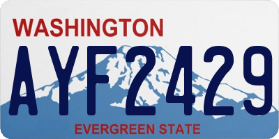 WA license plate AYF2429
