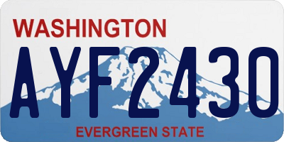 WA license plate AYF2430