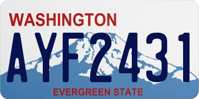 WA license plate AYF2431