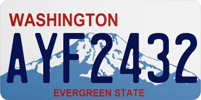 WA license plate AYF2432