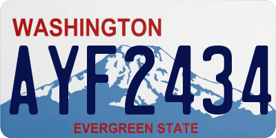 WA license plate AYF2434