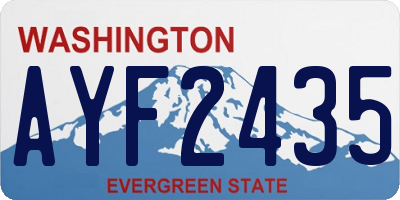 WA license plate AYF2435