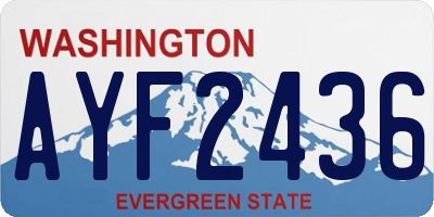 WA license plate AYF2436