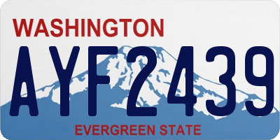 WA license plate AYF2439