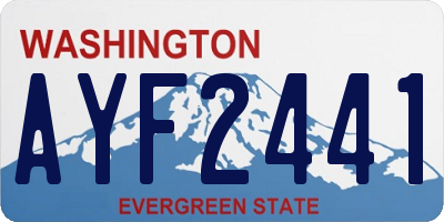 WA license plate AYF2441