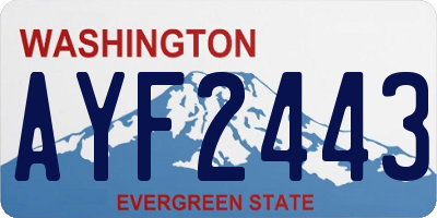 WA license plate AYF2443