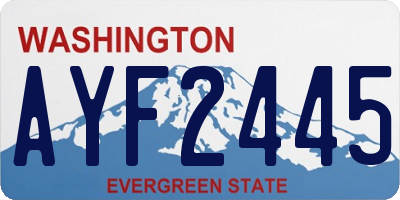 WA license plate AYF2445