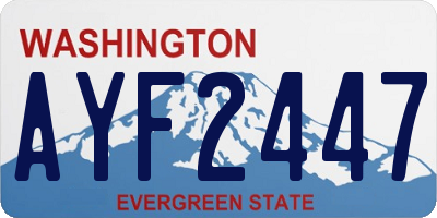 WA license plate AYF2447