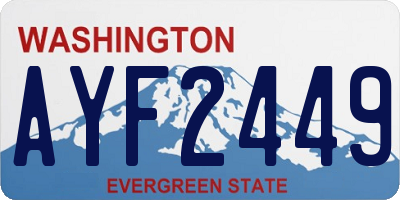 WA license plate AYF2449