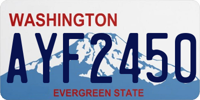 WA license plate AYF2450