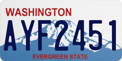 WA license plate AYF2451