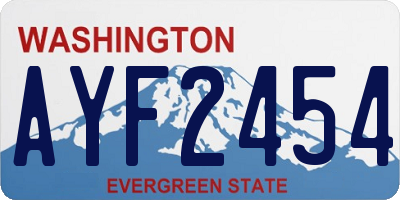 WA license plate AYF2454