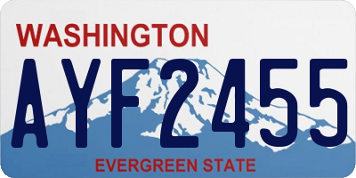 WA license plate AYF2455
