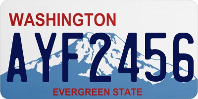 WA license plate AYF2456