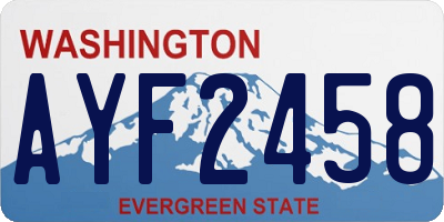 WA license plate AYF2458