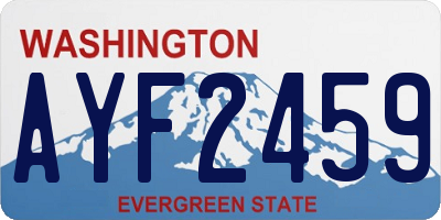 WA license plate AYF2459