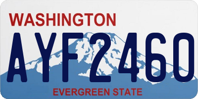 WA license plate AYF2460