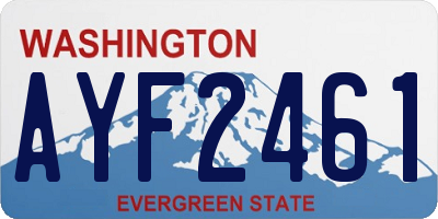 WA license plate AYF2461