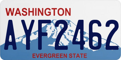 WA license plate AYF2462