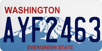 WA license plate AYF2463