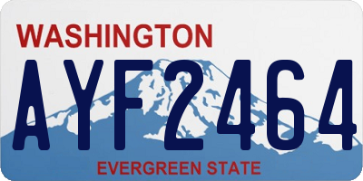 WA license plate AYF2464