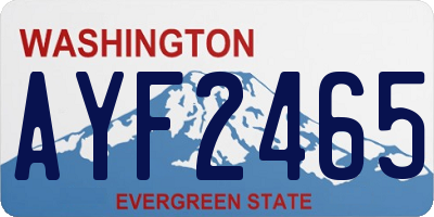 WA license plate AYF2465