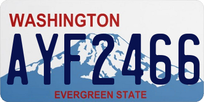 WA license plate AYF2466