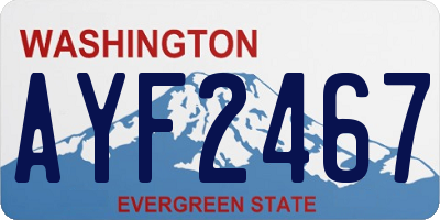 WA license plate AYF2467