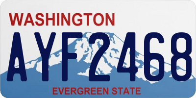 WA license plate AYF2468