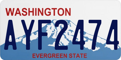 WA license plate AYF2474