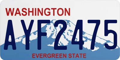 WA license plate AYF2475