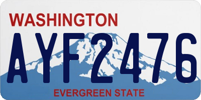 WA license plate AYF2476