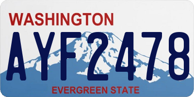 WA license plate AYF2478