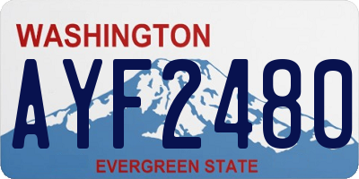 WA license plate AYF2480