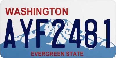 WA license plate AYF2481