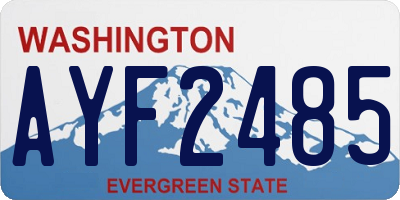 WA license plate AYF2485