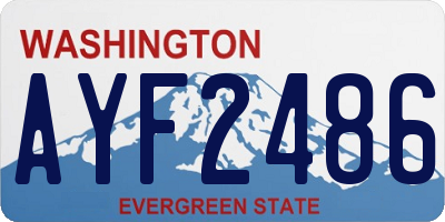 WA license plate AYF2486